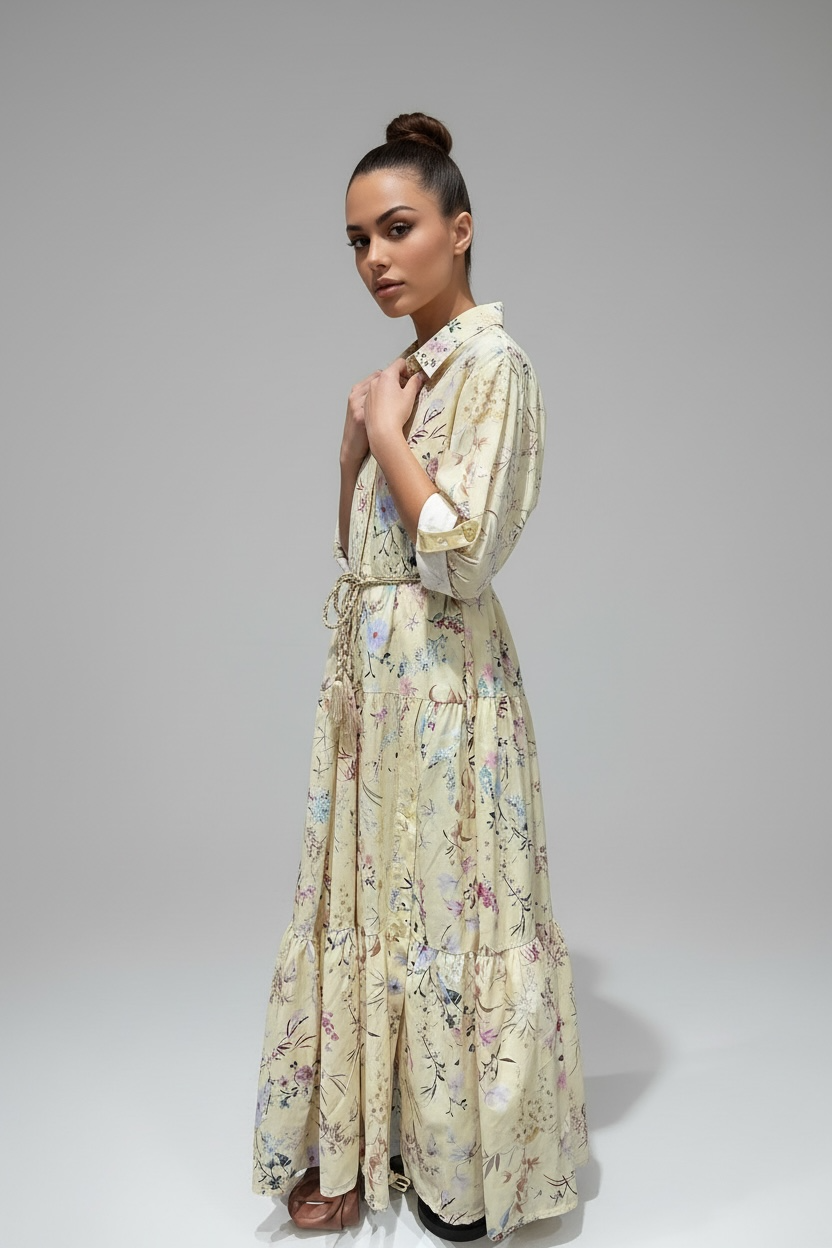 Vestito lungo in 100% cotone