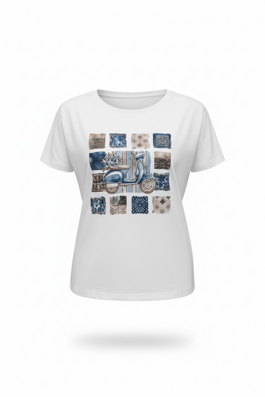 T-shirt over Vespa